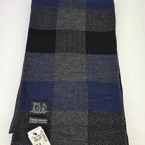 JoS A Bank Charcoal Plaid Scarf